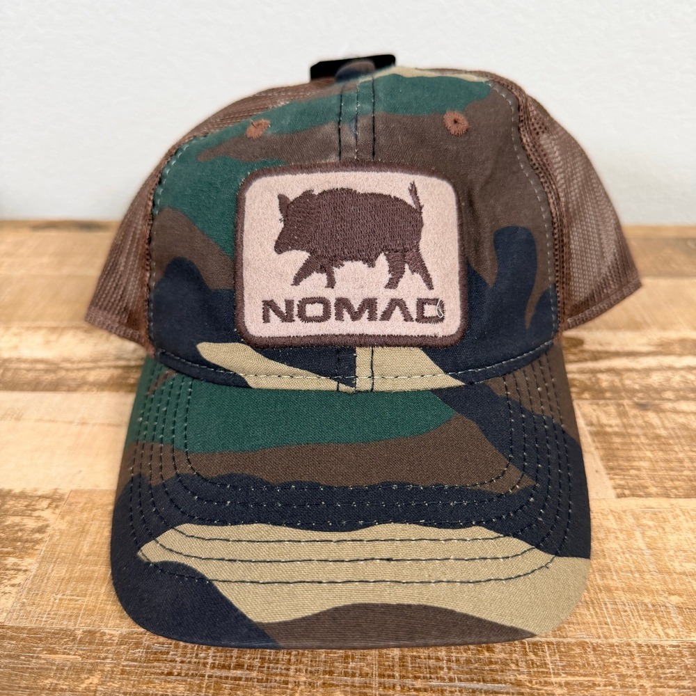 Nomad Camo Mesh Trucker Hat Boar Cap Snapback Hunting Hat Adjusable OS NEW